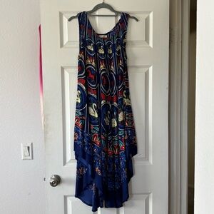 Vintage Young USA Blue Patterned Maxi Dress